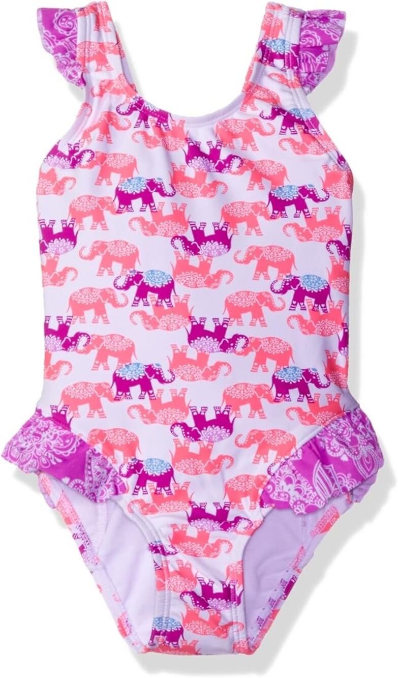 Hula Star 3T Girl's Barnum & Bailey ELEPHANT One Piece Swimsuit EUC Pink Purple